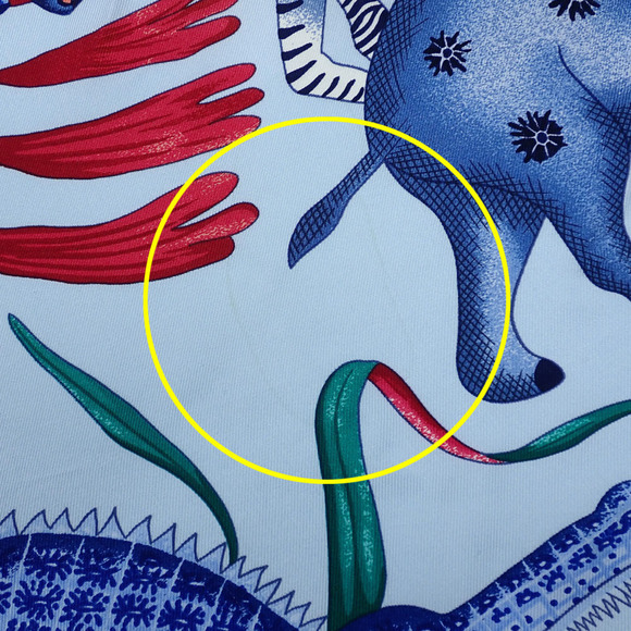 HERMES Blue Silk Scarf - Picture 5 of 9
